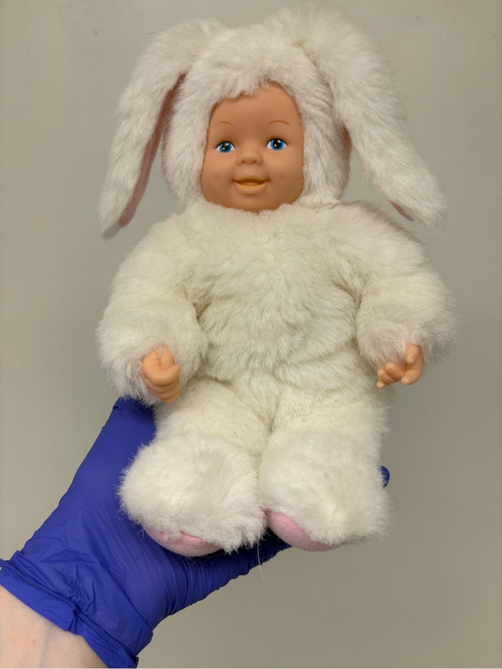 Anne Geddes Rabbit Baby Doll Plush with Vintl Face